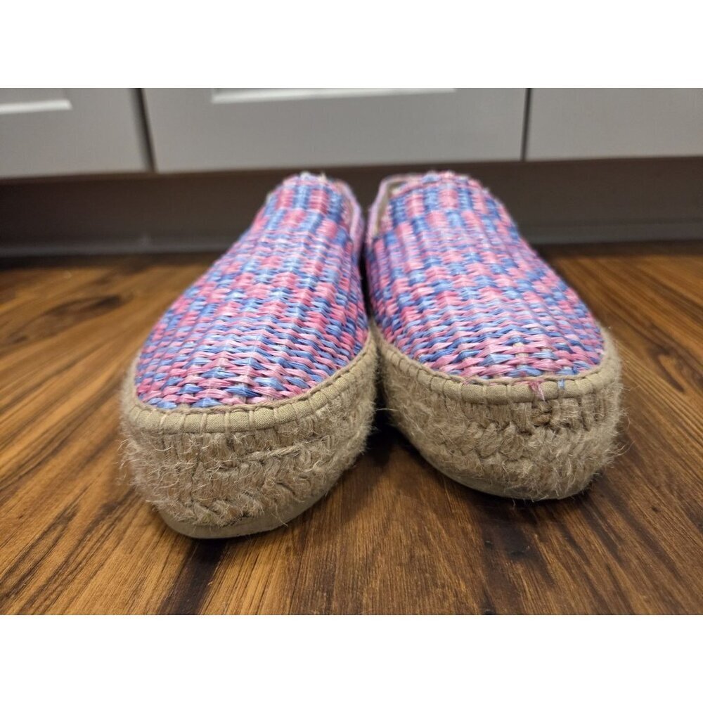 Manebí Platform Espadrilles Pink Blue Woven Raffia Slip On EU 39 US 8.5 - Picture 3 of 10